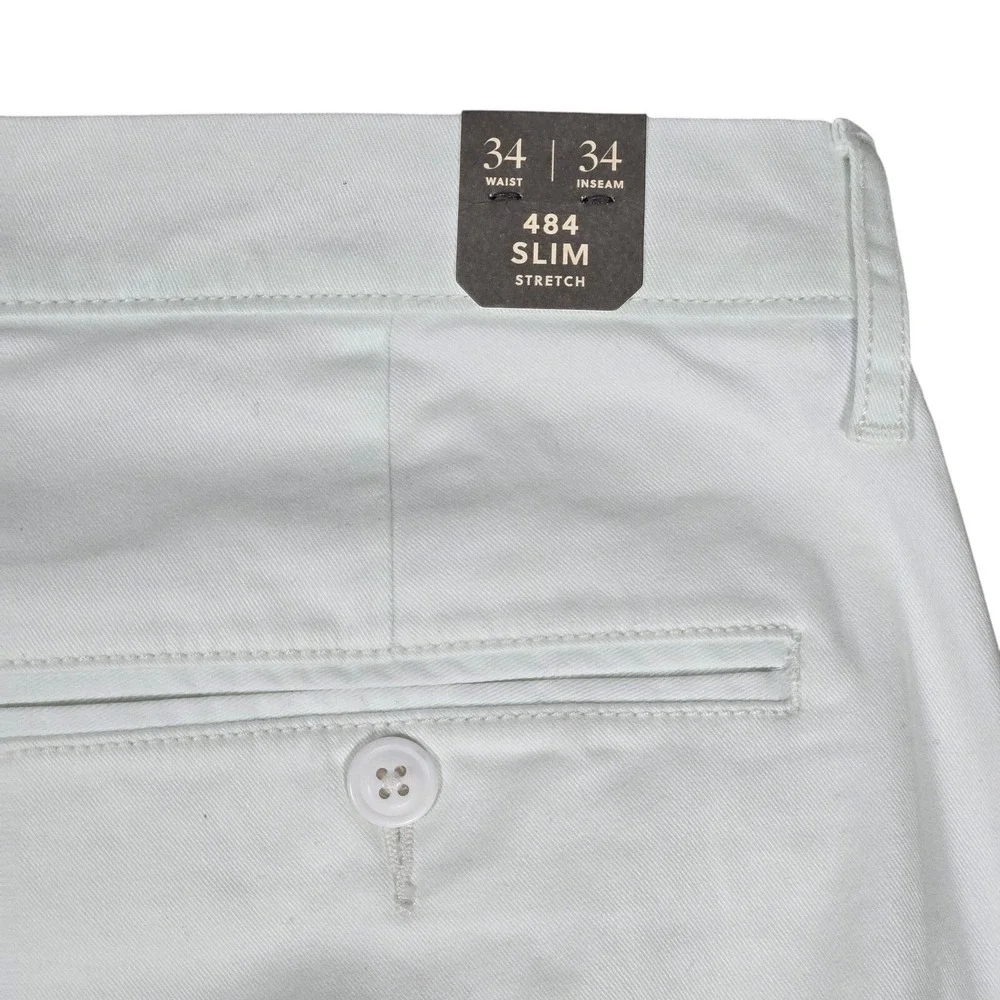 J. Crew 484 Slim-fit stretch chino pant in White 34/34‎ AR885 NWT